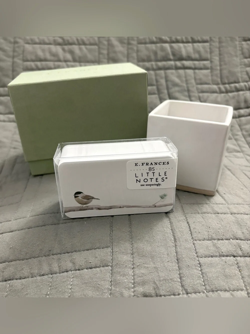 E. Frances - Chickadee Little Notes - Bird Nature & Ceramic Note Holder